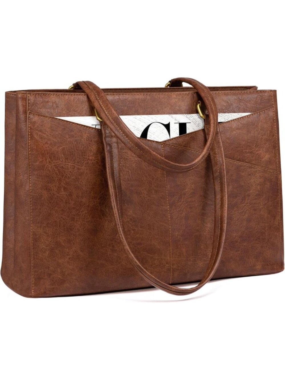 Stylish Leather Laptop Tote Bag for Women | Work & Travel Computer Briefcase
